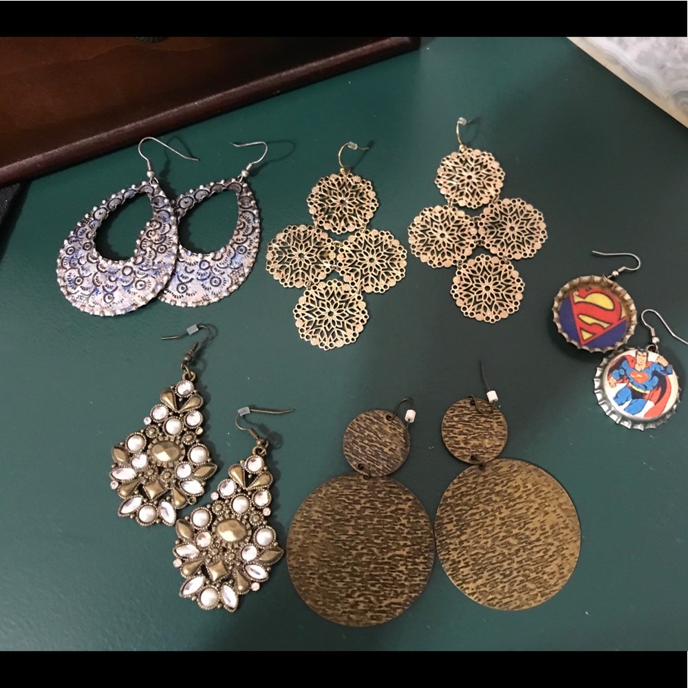 Vintage Style Earrings - Set of 5